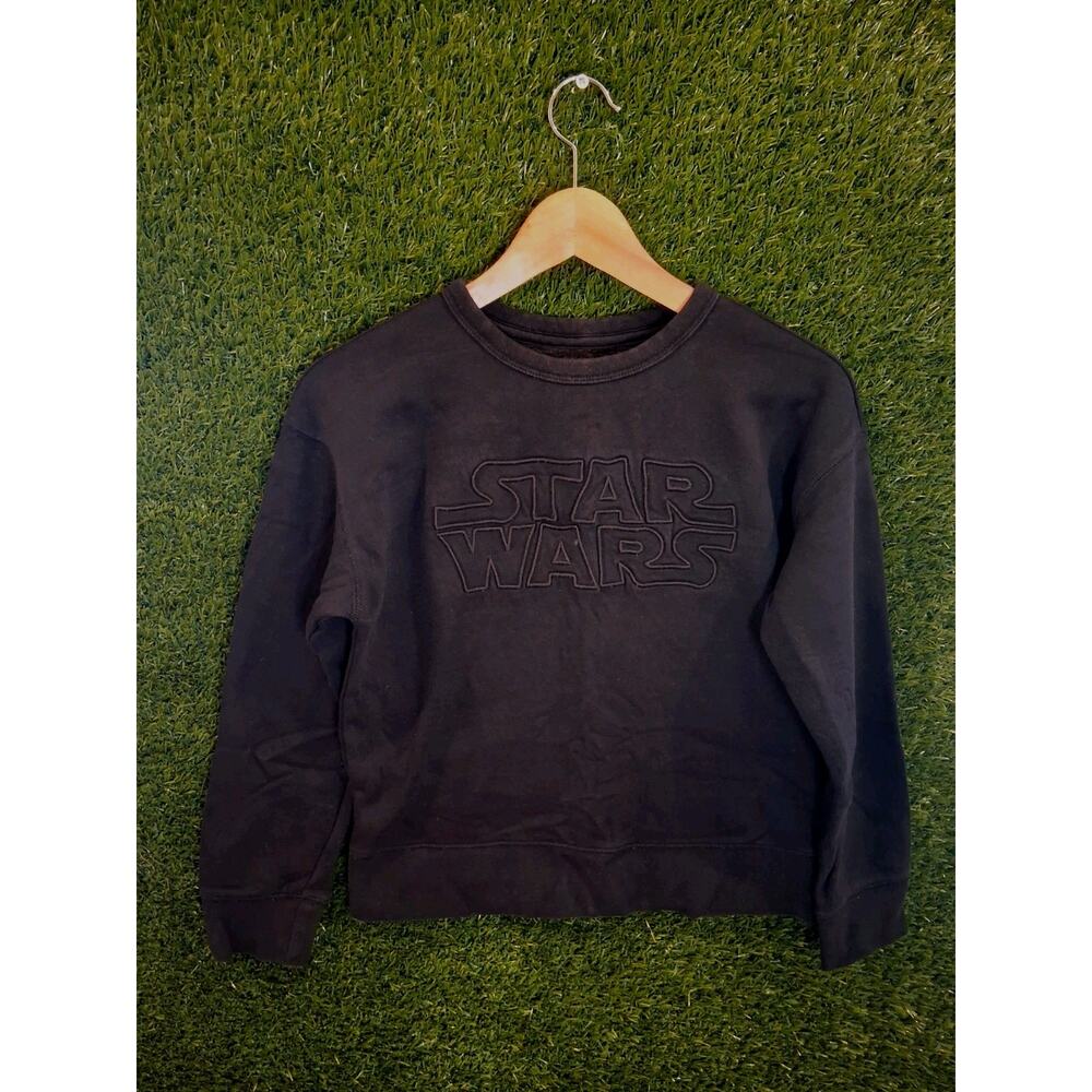 GapKids Star Wars Sweatshirt Youth Large L 10 Black On Black Tonal Embossed Logo